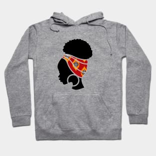 Afro Hair Woman with African Pattern Headwrap Hoodie